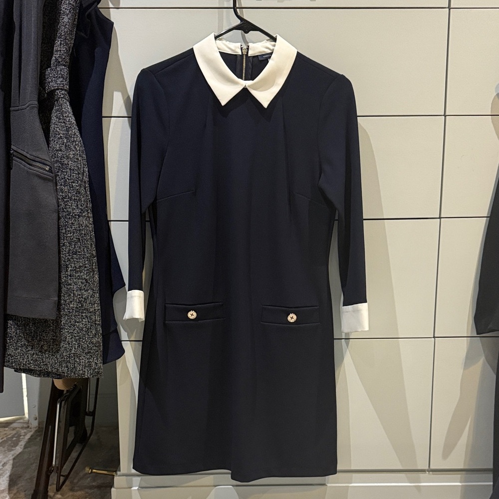 Tommy Hilfiger Navy Dress with White Trim